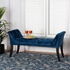 Baxton Studio Chandelle Traditional Glam and Luxe Navy blue Velvet Fabric and Black Finished Wood Accent Bench 223-12912-ZORO